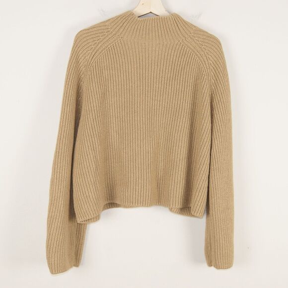 & Other Stories Mock Neck Knit Brown Wool Modal Blend Sweater Sz M - Picture 2 of 10